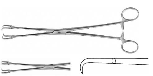 SCHROEDER Uterine Dressing Forceps, straight, 250 mm (9 3/4"), toothed (2x2), non-sterile, reusable